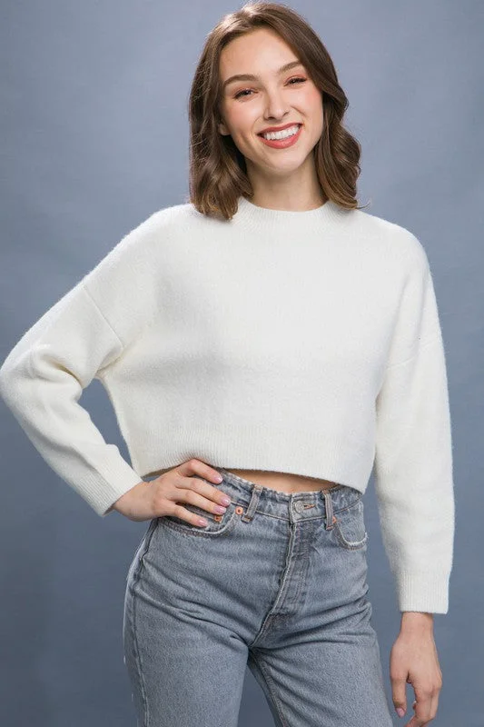 Extra Savings Wool Blend Cropped Sweater Top