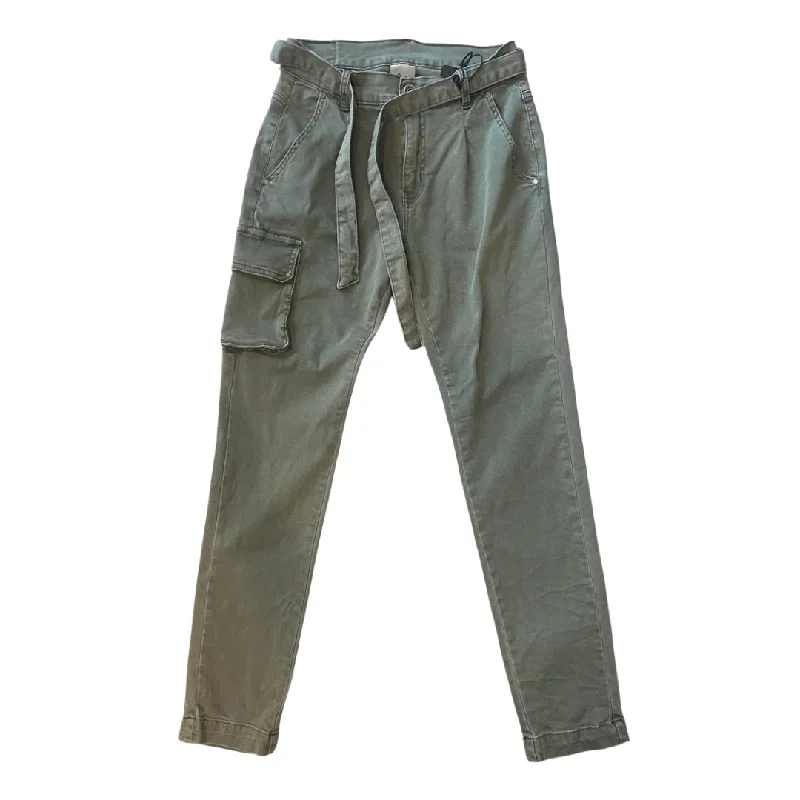 The Best Prices High Rise Stretch Khaki Cargo Jeans with sash belt