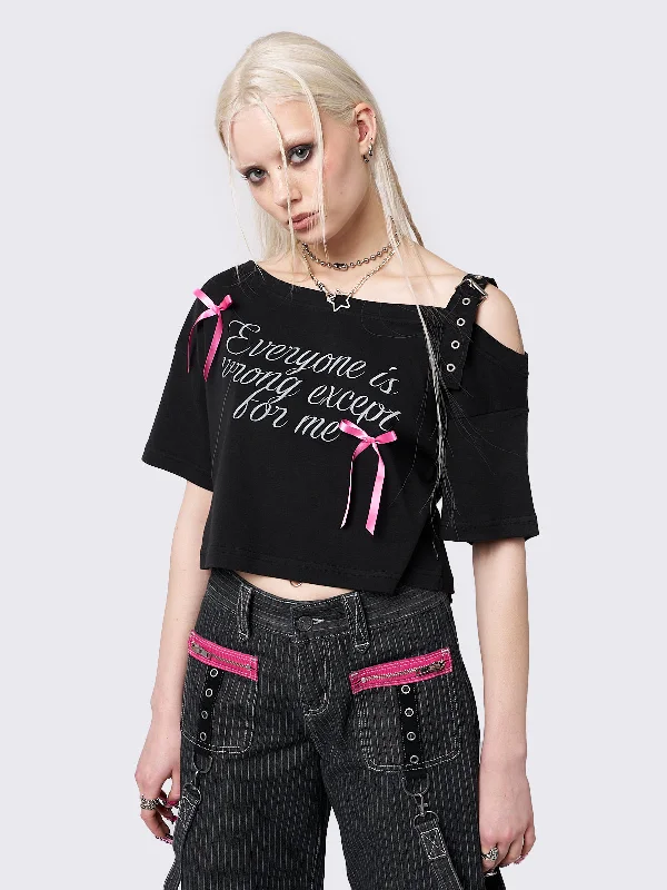 Weekend Specials to Celebrate Me vs. Everyone Black Off Shoulder Top