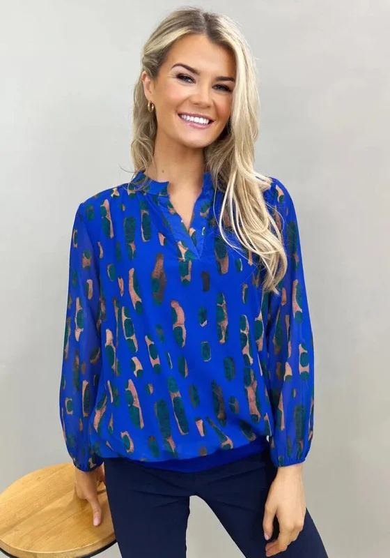 Great Bargain Kate & Pippa Print Band Hem Top, Royal