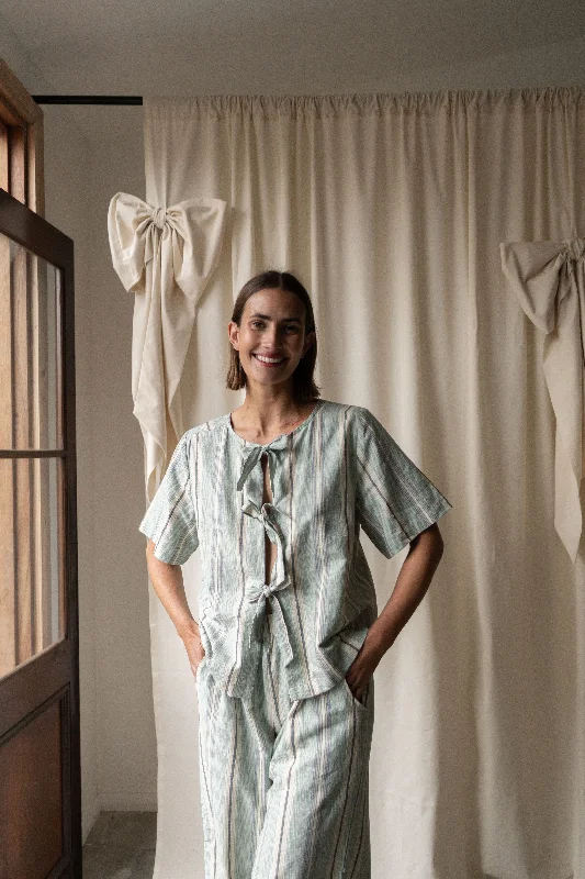 Weekend Savings Sensation Celeste Tie Front Shirt