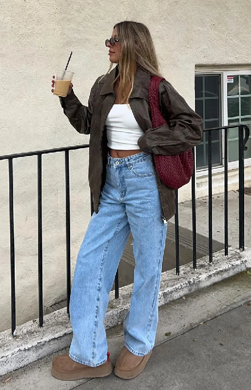 Year-End Deals Calliope Light Wash Mid Rise Slouchy Jeans