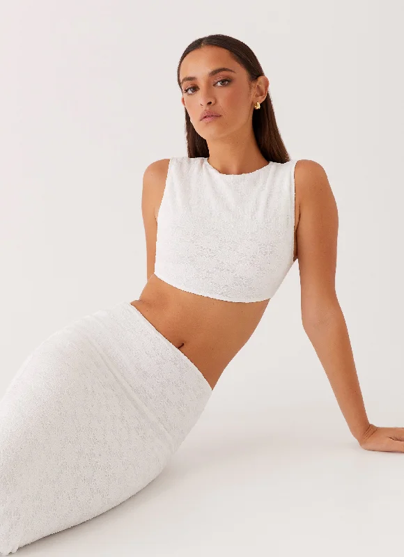Massive Deals Issey Crop Top - White