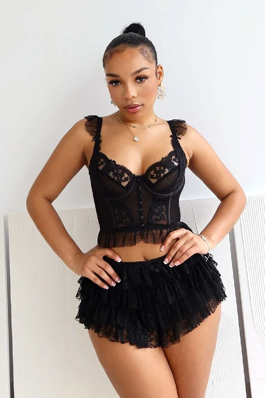 Major Deal First Date Lace Trim Bustier Top