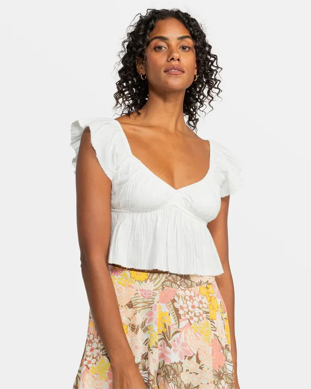 Price Rollback Brisa Flutter Sleeve Crop Top