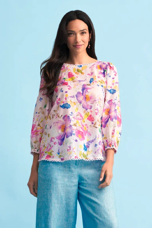 Weekend Offers That Thrill Button Back Cotton Top