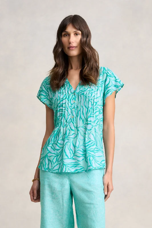 Weekend Bargains to Sizzle Lightweight Print Blouse - Two Tone Foliage