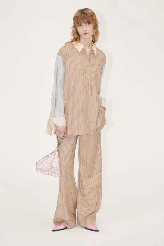 Deal of the Week Reversed Wide Leg Pants - Multi Stripes