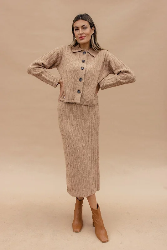 Limited Time Shining Light Sweater Midi Skirt