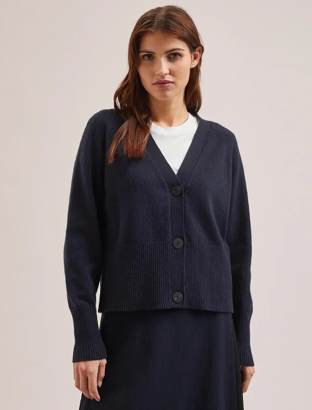 Weekend Offers That Excite Caro Cotton Cardigan - Navy