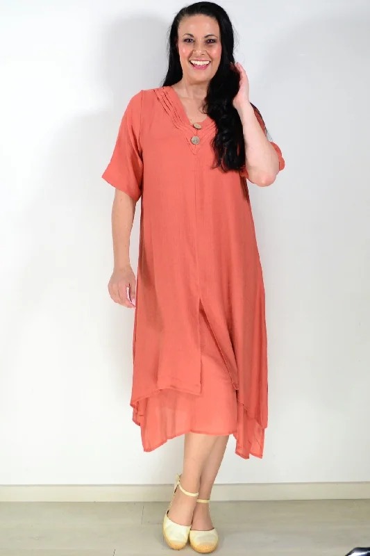 Quick Sale Rust Summer Tunic Dress