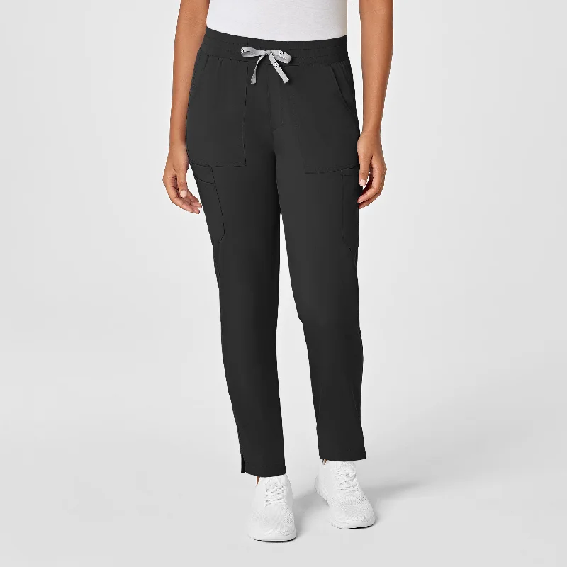 Pay Less PRO Women's Slim Leg Cargo Scrub Pant - Black