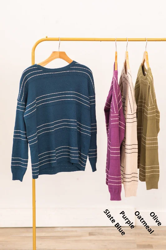 Weekend Discounts to Love Stitch Stripe Sweater Knit Top