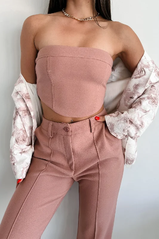 Price Drop Alert Boosted Confidence Back Lace-Up Tube Top (Terracotta)