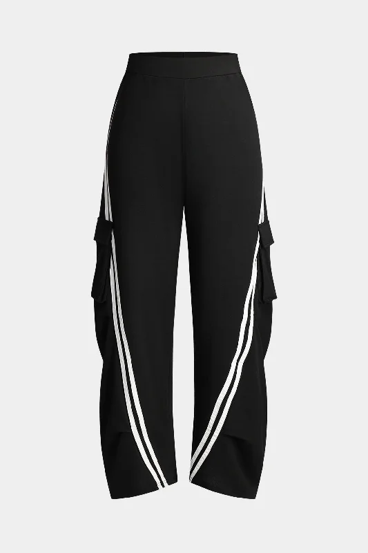 Flash Deal Contrast Pocket Wide Leg Trousers