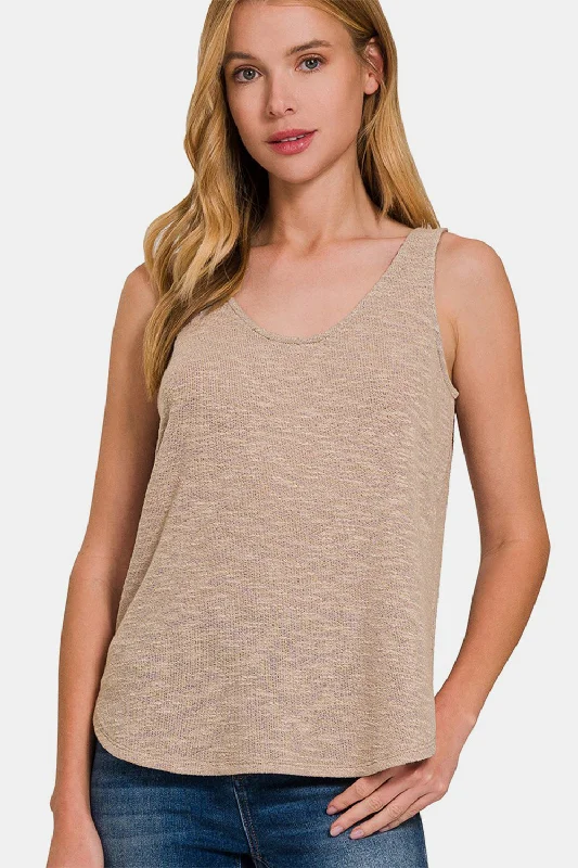 Amazing Deals Zenana Curved Hem Round Neck Tank
