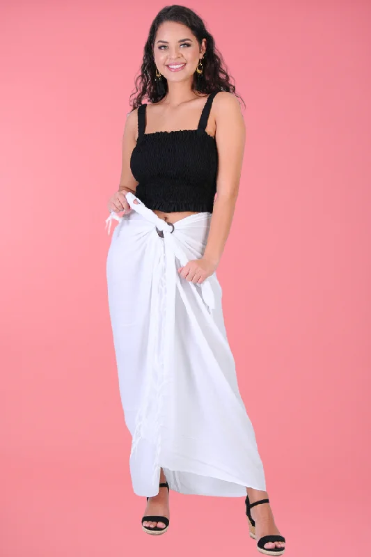 Act Fast VGS095 - PLAIN RAYON SARONG - WHITE