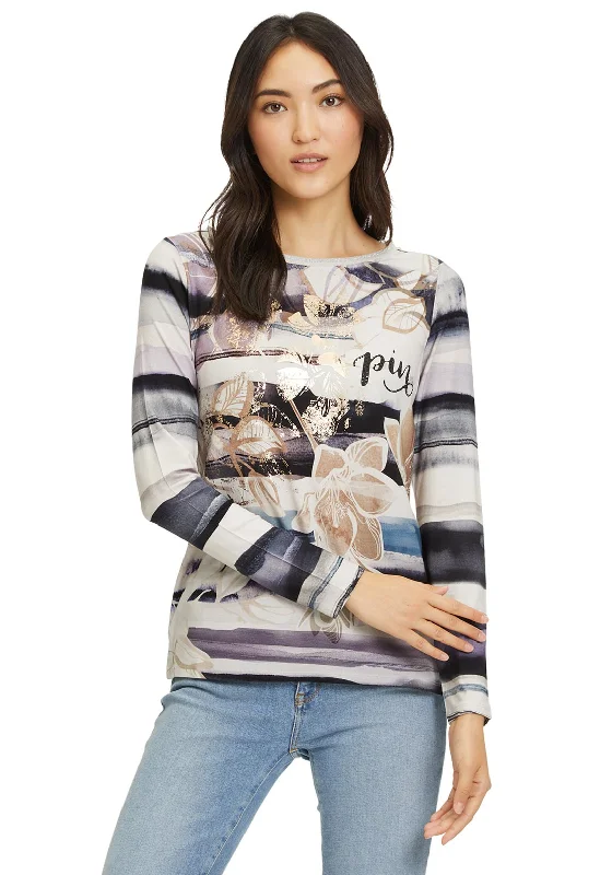 Unmissable Sale Betty Barclay Gold Foil Flower Print T-Shirt, Multi