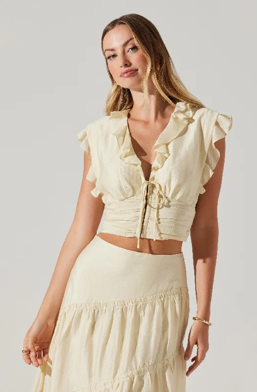 Daily Deals Zira Pleated Crop Top