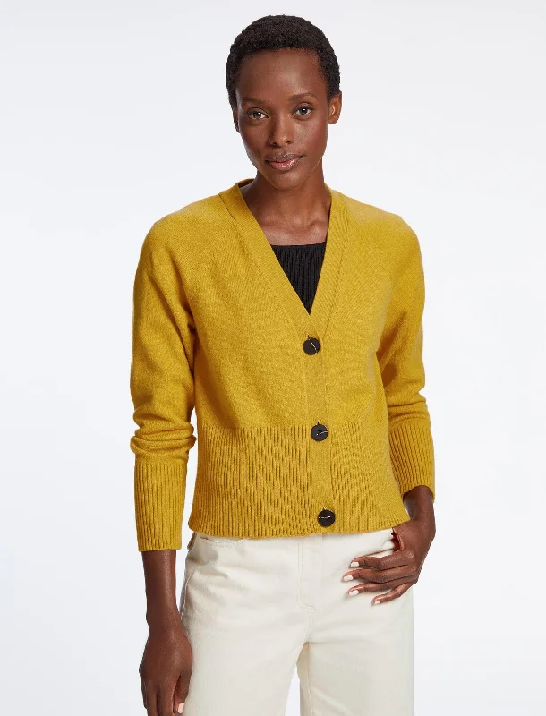 Online Specials Caro Cotton Cardigan - Mustard