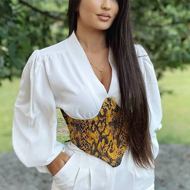Weekend Shopping Made Better Slim Fit Snake Printing Top Wholesale Women Clothing