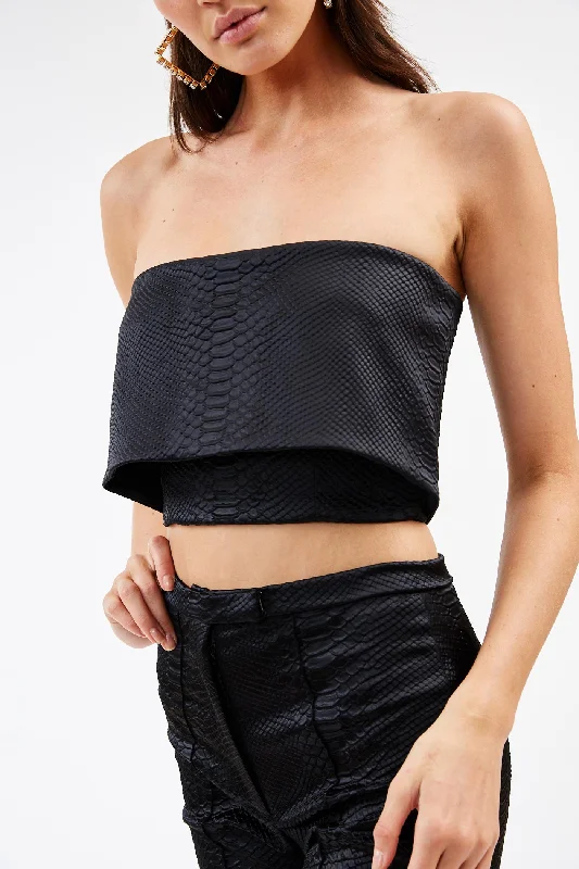 Weekend Wonders Await! Bree Reptile Satin Bustier