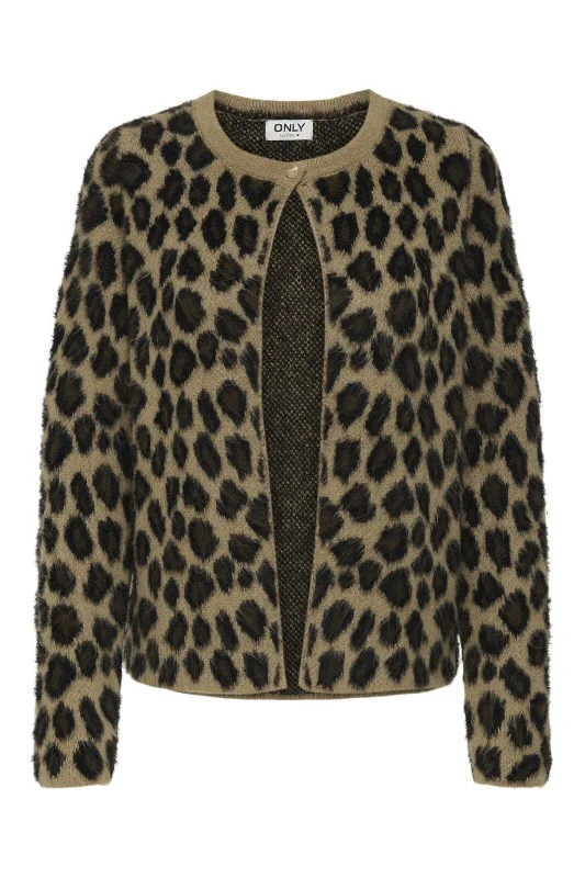 Shop Now Only - Onllinet Ls One Button Cardigan Knt - 4821628 Toasted Coconut Leo
