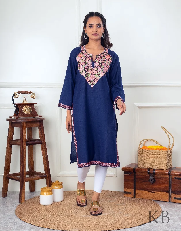 Online Exclusive Full Neck Design Aari Embroidered Cotton Kurti