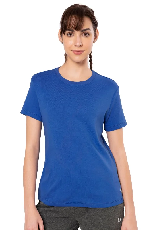 Big Savings Essential Basic Short Sleeve Round Neck T-Shirt - Lazuli Blue