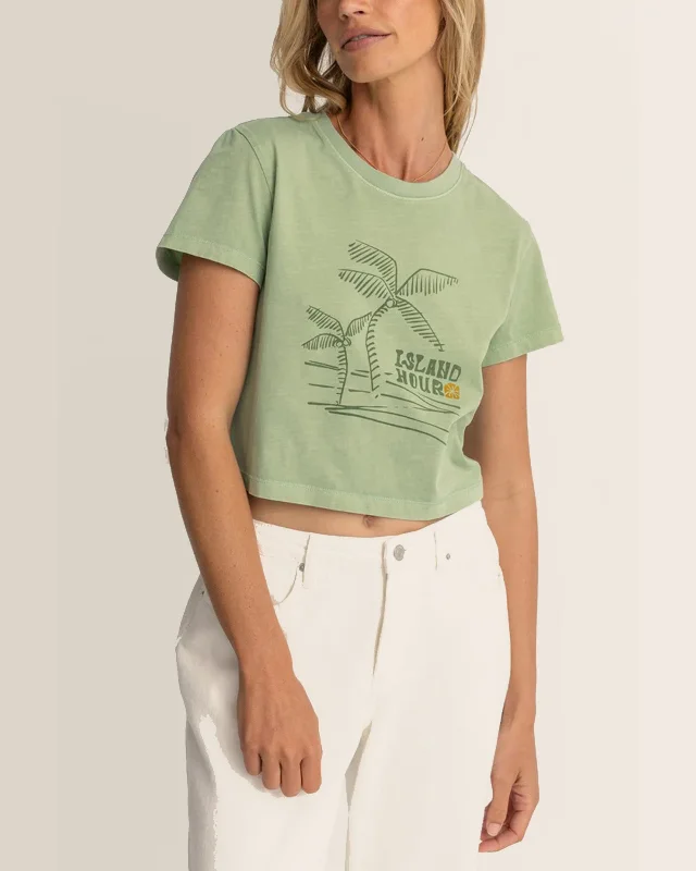 Stock Up and Save Island Hour Vintage Crop Crew T-Shirt
