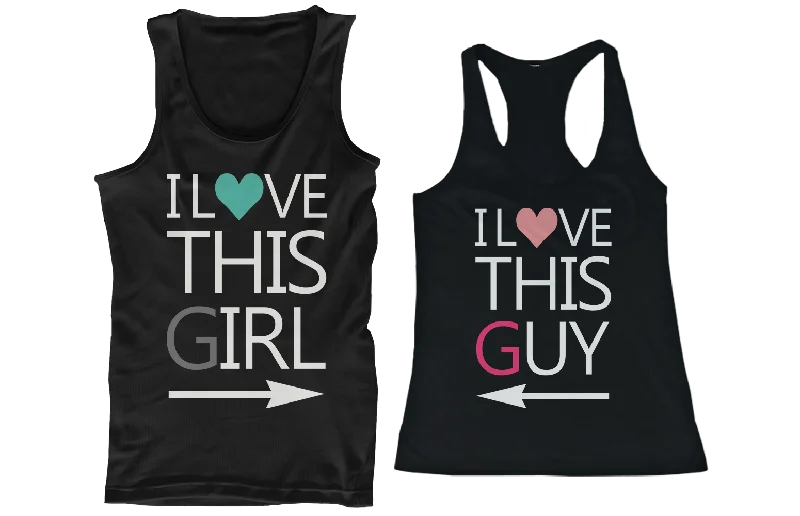 Discount Days I Love This Guy and Girl His and Her Matching Tank Tops for Couples
