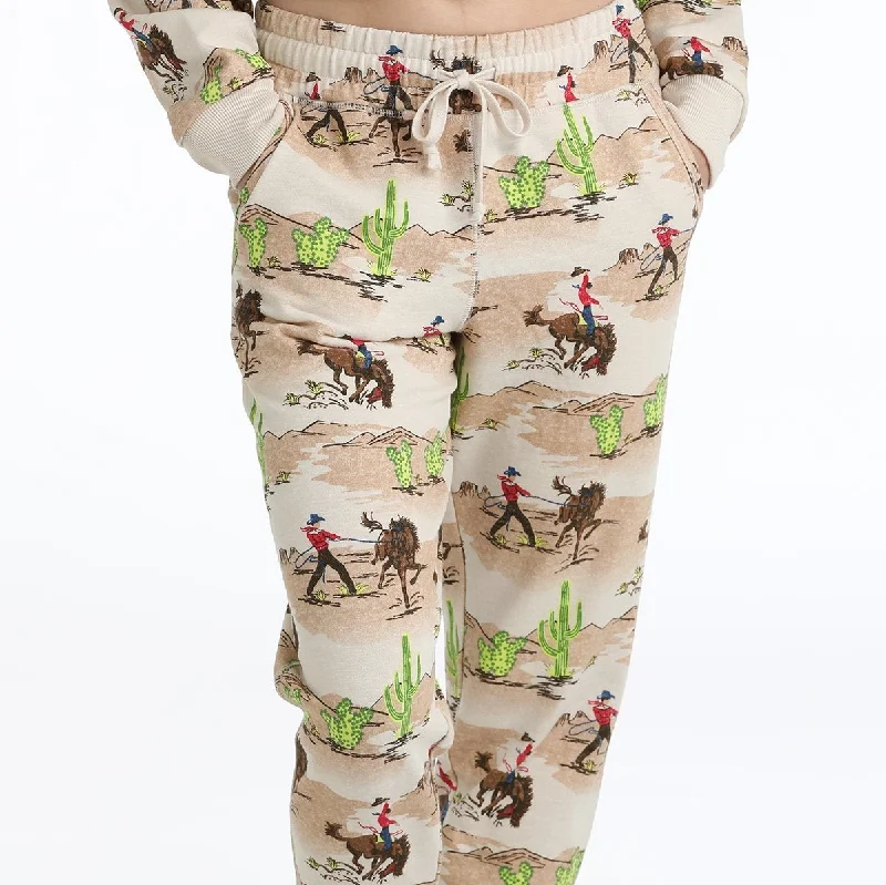 Limited Availability Cruel Women's Cowboy Print Jogger Pant in Cream