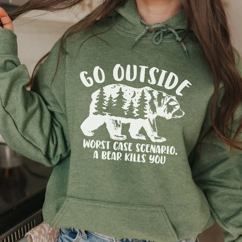 Seasonal Sale Hilarious Bear Sweatshirt - Go Outside Gildan Hoodie or Crewneck *UNISEX FIT*