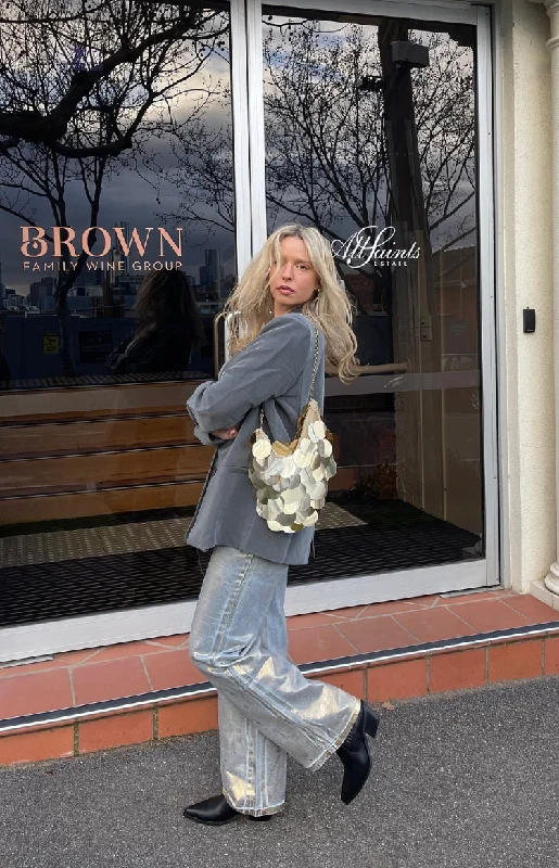 Weekend Deal Chrome Cascade Gold Metallic Jeans