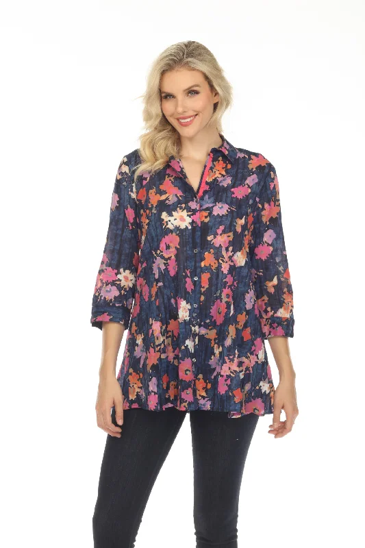 Special Discount NIC+ZOE Pink/Multi Glowing Blossom Crinkle Button Front Top S221609 Special Discount NIC+ZOE Pink/Multi Glowing Blossom Crinkle Button Front Top S221609