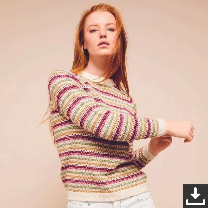Super Bargain Damen Streifenpullover Strickanleitung - Sandnes Garn (PDF)
