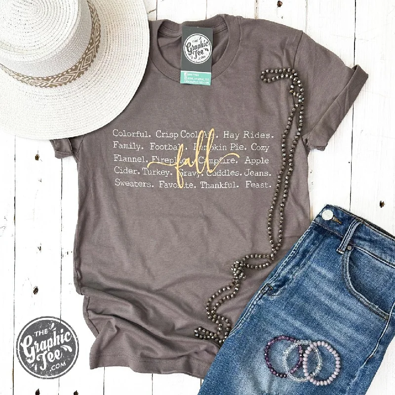 Huge Discounts Fall Words Short Sleeve Tee
