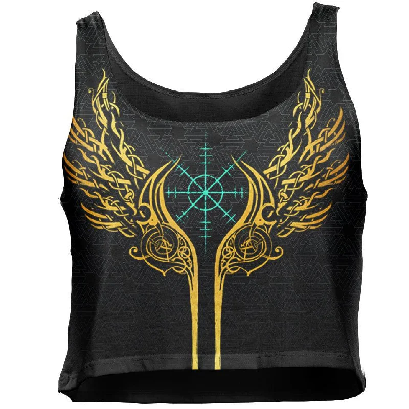 New Markdowns Valkyries of Valhalla Crop Top - Gold Edition