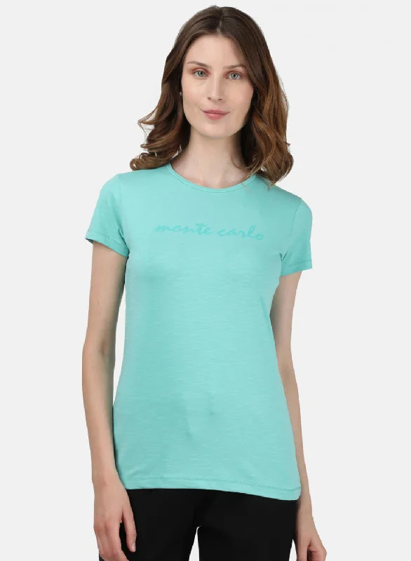 Reduced Prices Womens Sea Green Printed Top