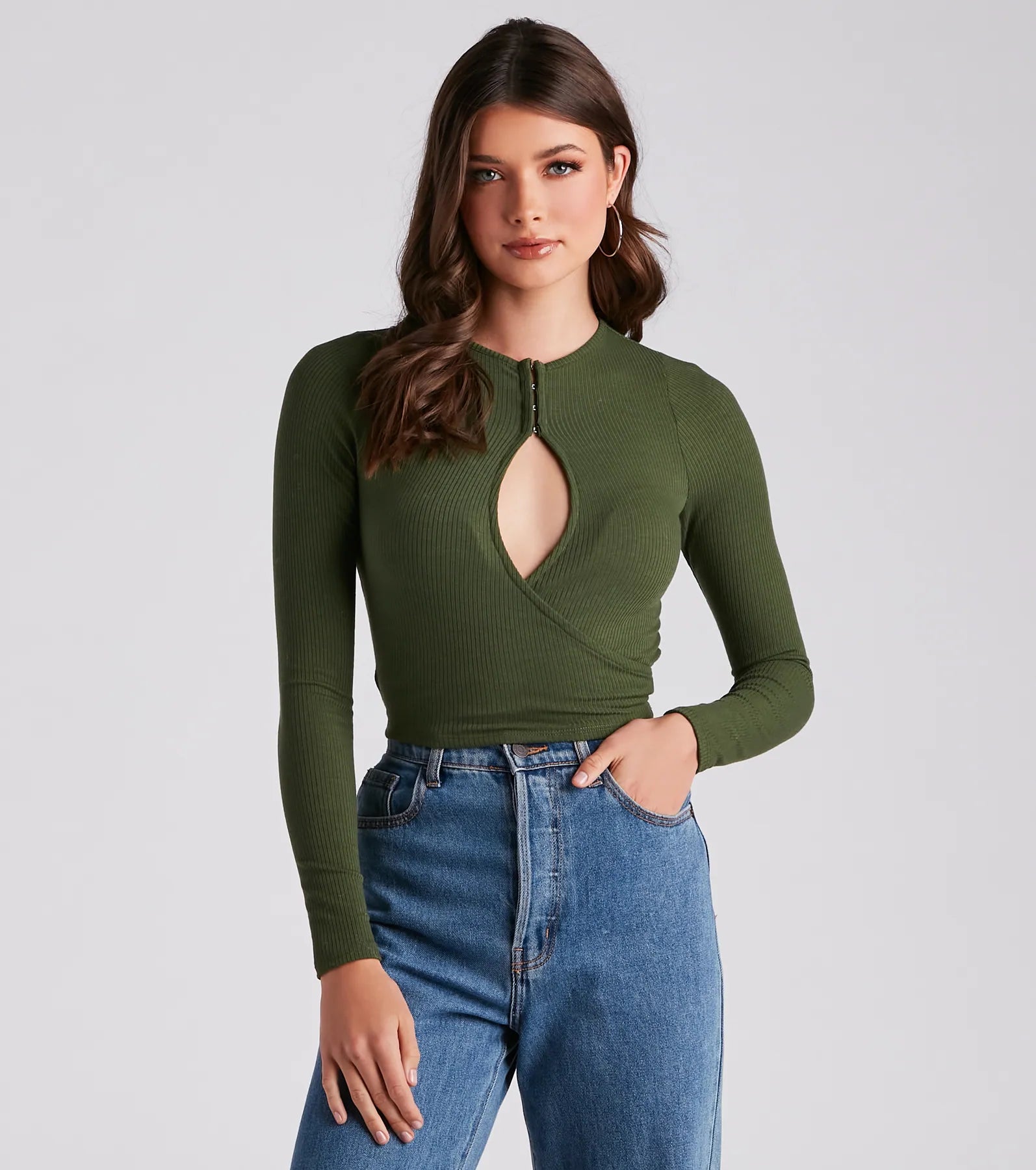 Unbeatable Prices Just A Peek Crew Neck Keyhole Top