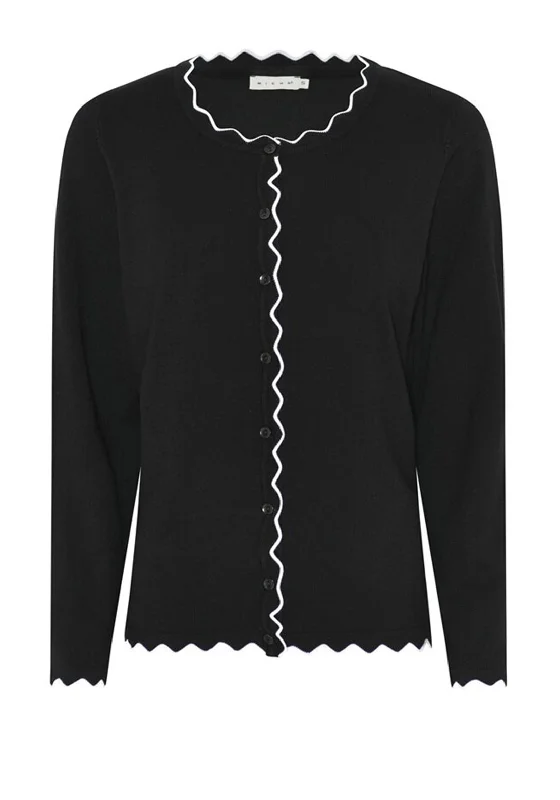 Limited Stock Micha Contrast Trim Fine Knit Cardigan, Black