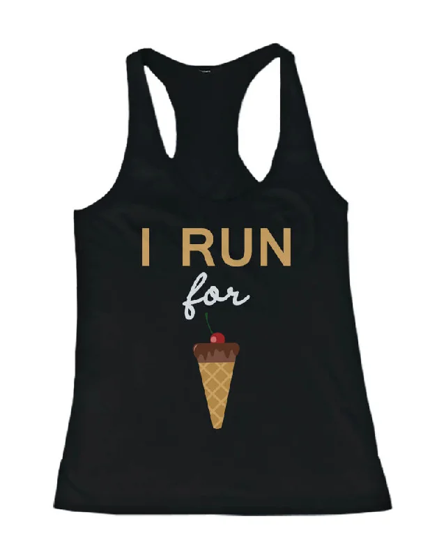 Low Prices Funny Design Tank Top - I Run For Ice Cream - Gym Clothes, Workout Tanks