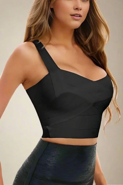 Shop and Save Jay Bandage Crop Top - Classic Black