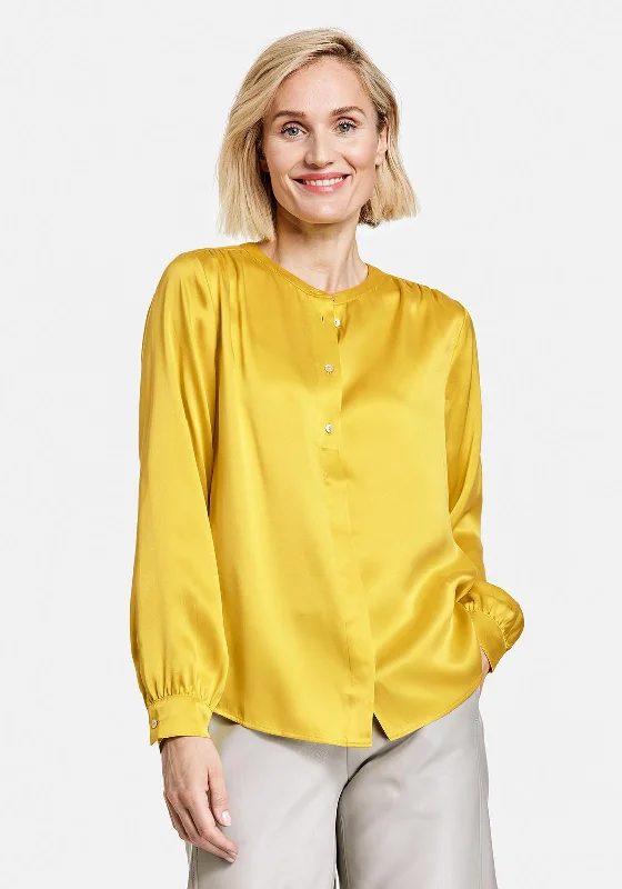 Buy More, Save More Gerry Weber Half Button Silk Blouse, Yellow