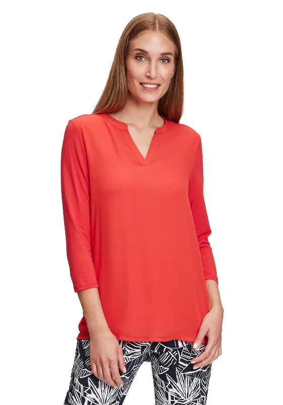 Special Savings Betty Barclay Notch Neck Blouse, Red