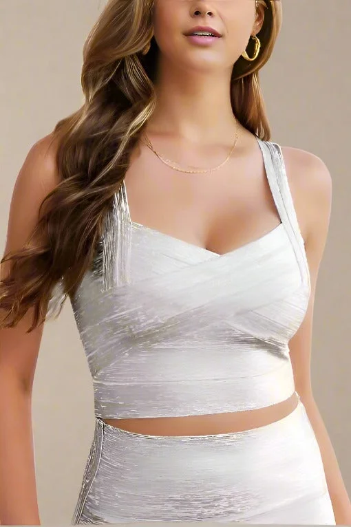 Take Action Jay Bandage Crop Top - Silver
