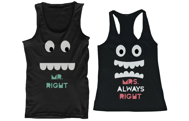 Price Buster Mr. Right and Mrs. Always Right His and Her Matching Tank Tops for Couples Price Buster Mr. Right and Mrs. Always Right His and Her Matching Tank Tops for Couples