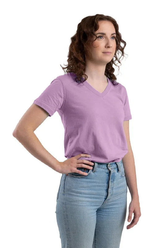 Discount Deals Berne Violet Cotton Blend Womens Performance V-Neck Tee S/S