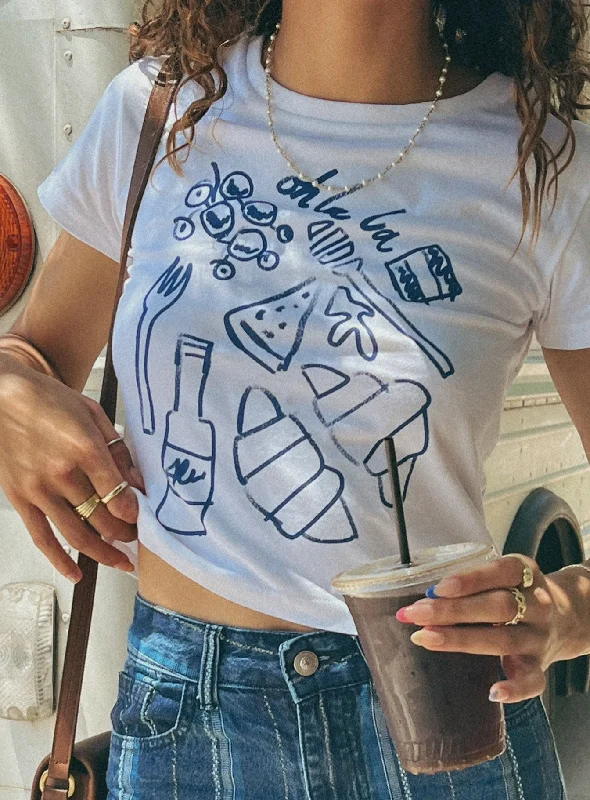 Deal Dash Continental Breakfast Tee White