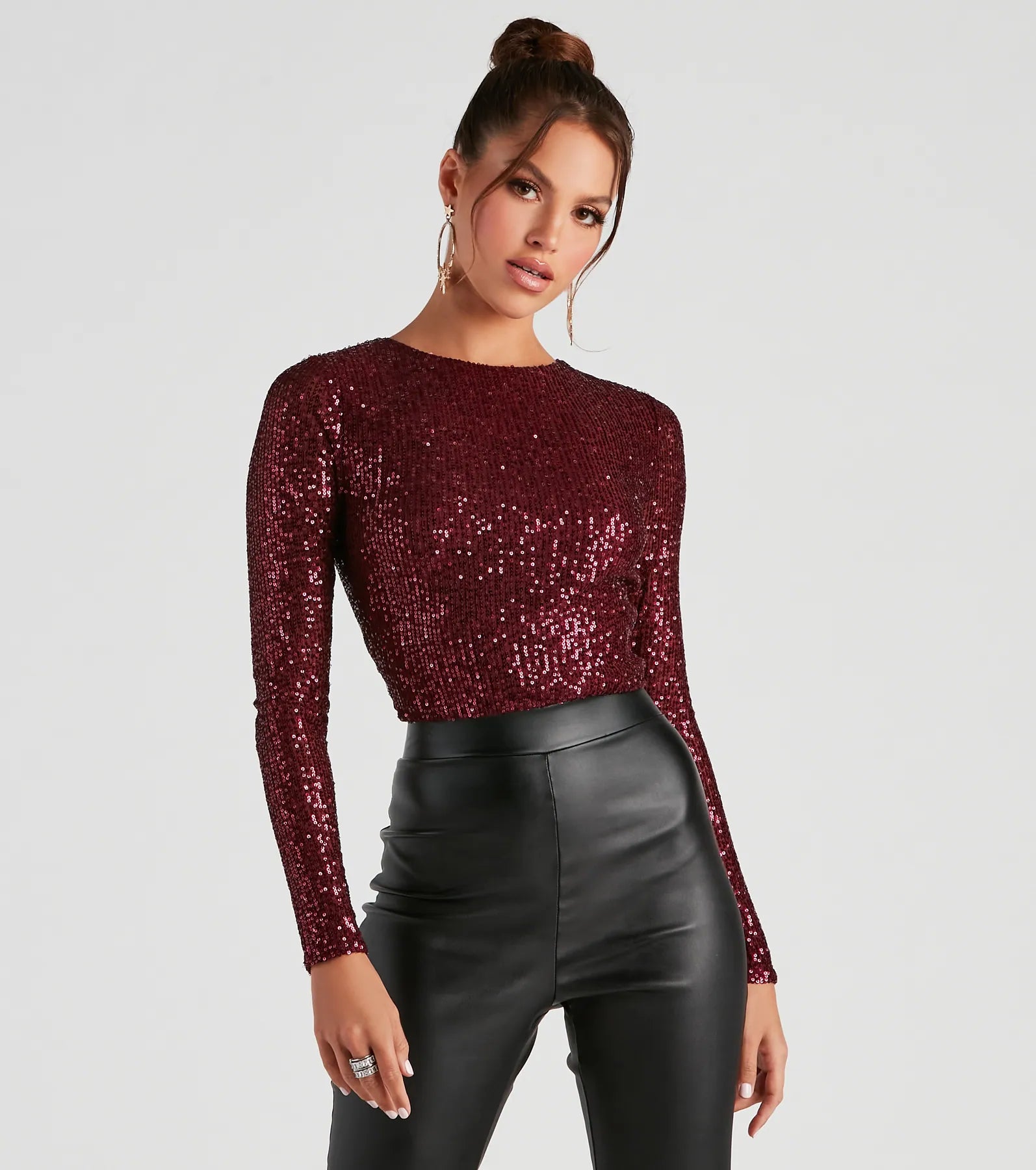 Savings Galore Always Sparkling Sequin Crop Top